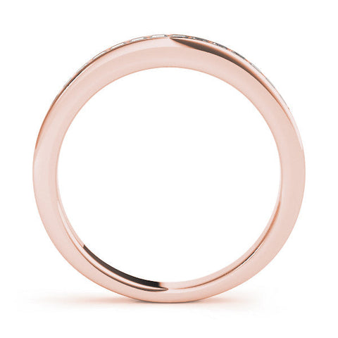 Rose gold Channel Set Princess Cut Diamond Eternity Band