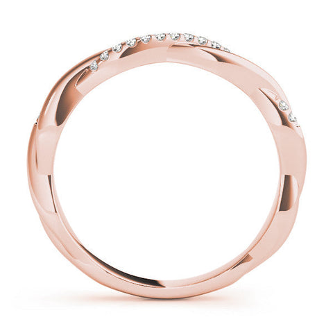 Rose gold Twisted Pavé Round Diamond Infinity Band