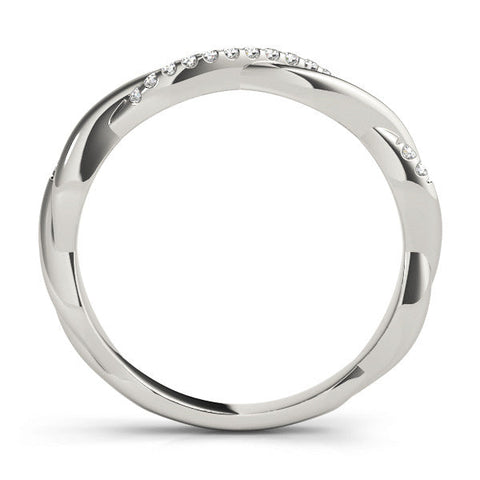 White gold Twisted Pavé Round Diamond Infinity Band