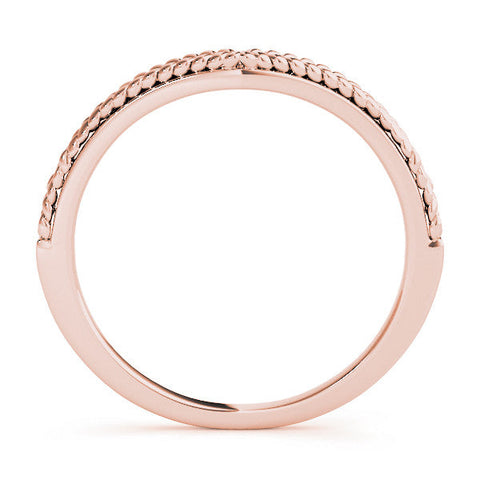 Rose gold Braided Milgrain White Gold Contour Band
