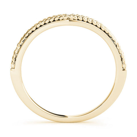 Yellow gold Braided Milgrain White Gold Contour Band