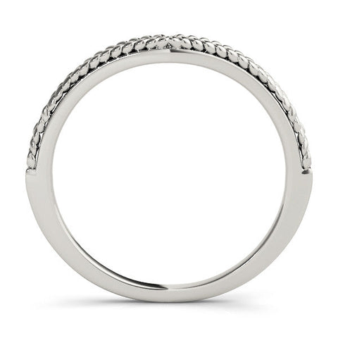 White gold Braided Milgrain White Gold Contour Band