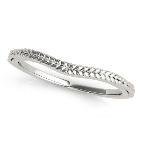 White gold Braided Milgrain White Gold Contour Band
