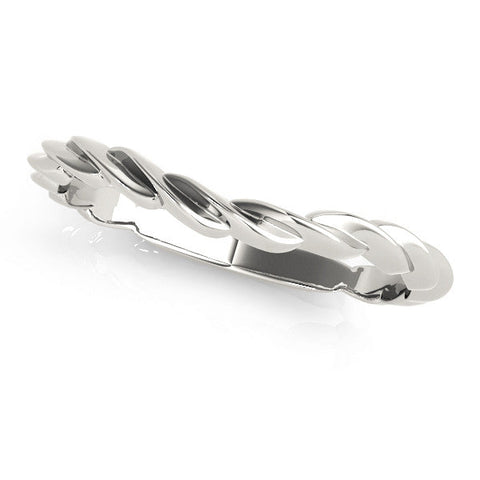 White gold Marquise Diamond Twist Eternity Band with Bezel Setting