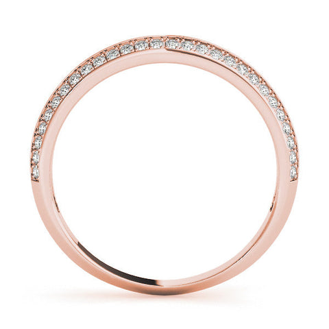Rose gold Double Row Pavé Round Diamond Eternity Band with Channel Setting