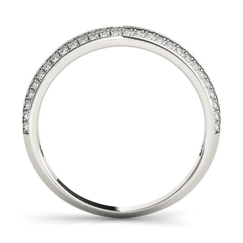 White gold Double Row Pavé Round Diamond Eternity Band with Channel Setting