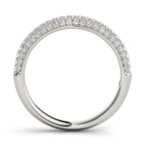 White gold Pavé Round Diamond Eternity Band with Prong Setting