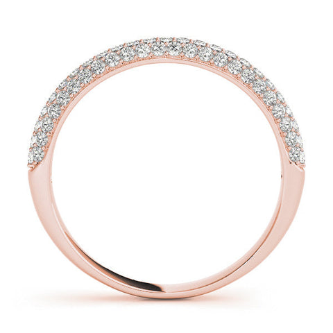 Rose gold Round Diamond Pave Set Eternity Band with Shared Prong Setting