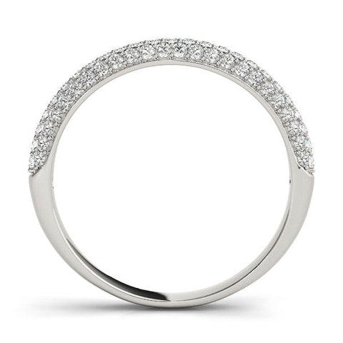 White gold Round Diamond Pave Set Eternity Band with Shared Prong Setting