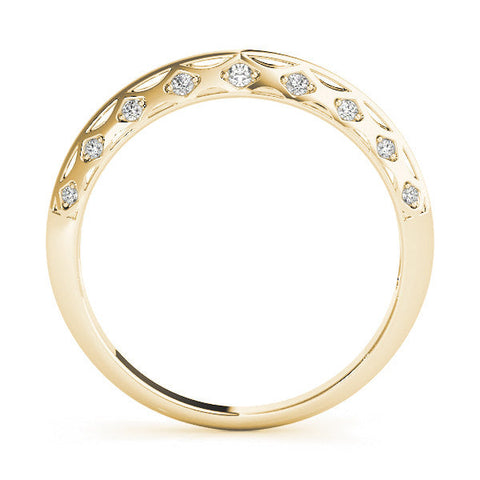 Yellow gold Marquise Diamond Openwork Bangle with Pave Setting