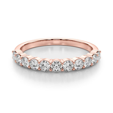 Rose gold Round Diamond Half-Eternity Prong-Set Band