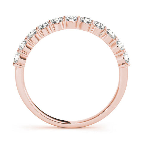Rose gold Round Diamond Half-Eternity Prong-Set Band