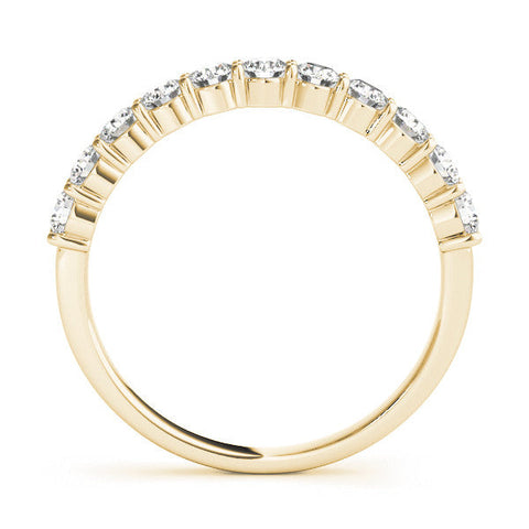 Yellow gold Round Diamond Half-Eternity Prong-Set Band