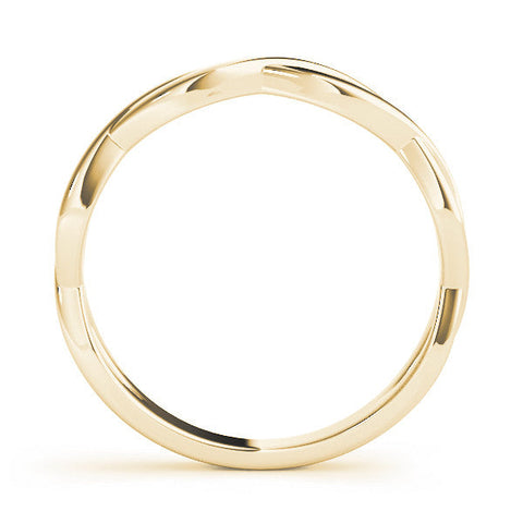 Yellow gold Twisted Infinity Band with No Stone