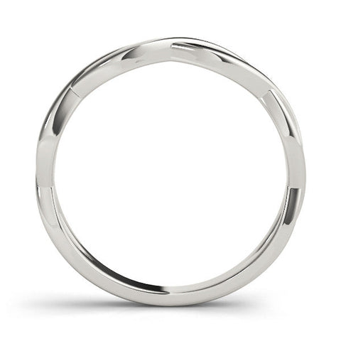 White gold Twisted Infinity Band with No Stone