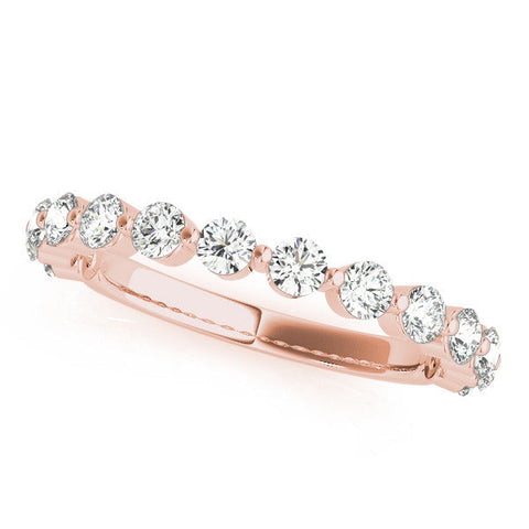 Rose gold Round Diamond Eternity Band with Shared Prong Setting