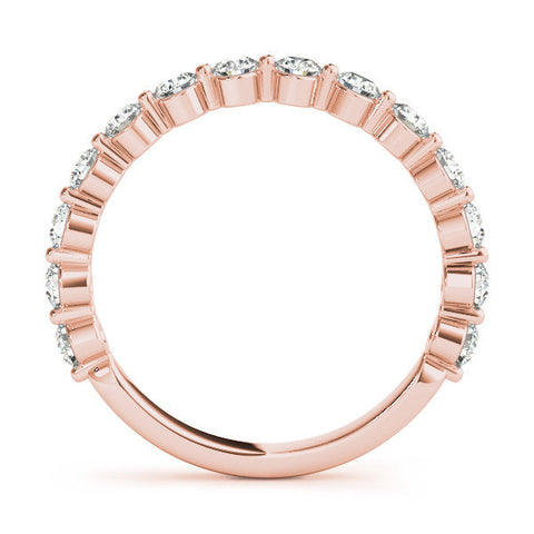 Rose gold Round Diamond Eternity Band with Shared Prong Setting