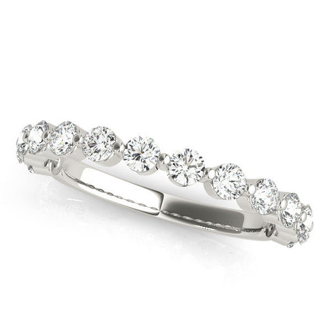White gold Round Diamond Eternity Band with Shared Prong Setting