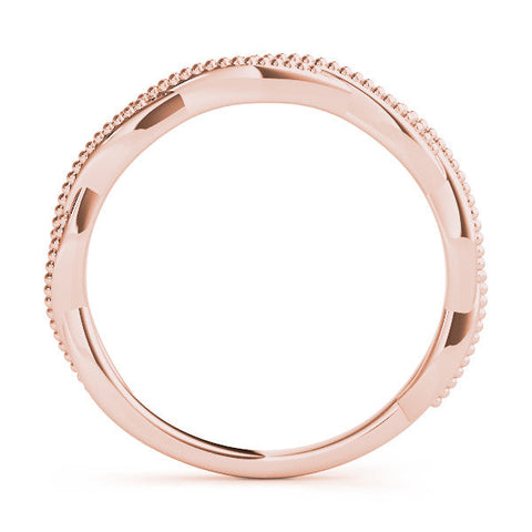 Rose gold Milgrain Twist Beaded Band