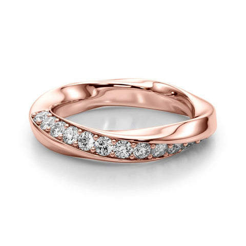 Rose gold Pave Round Diamond Twist Band