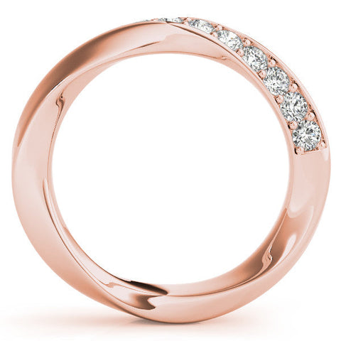 Rose gold Pave Round Diamond Twist Band