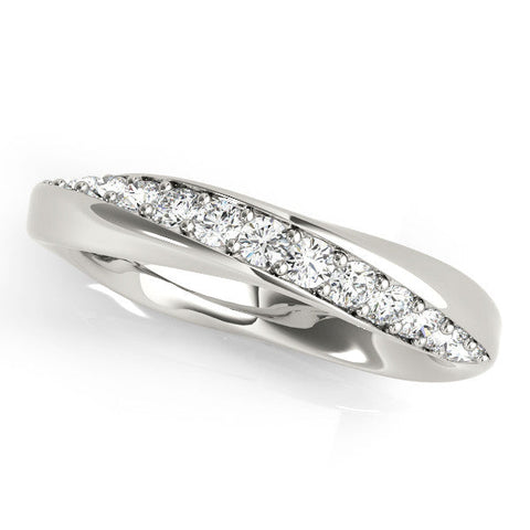 Silver Pave Round Diamond Twist Band