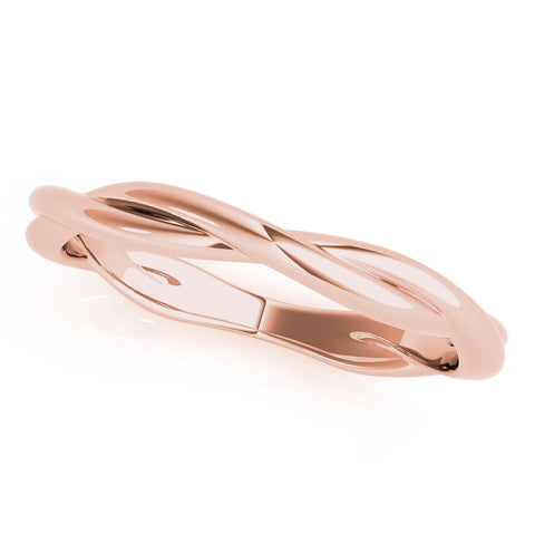 Rose gold Twisted Infinity Band with Round Stone Setting and Classic Prong