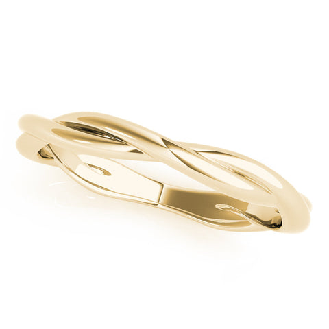 Yellow gold Twisted Infinity Band with Round Stone Setting and Classic Prong