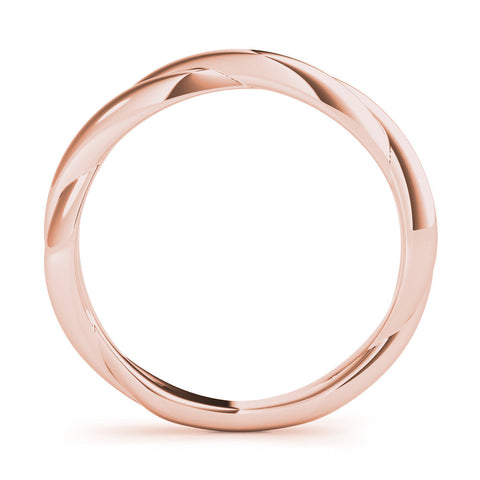 Rose gold Twisted Infinity Band with Round Stone Setting and Classic Prong