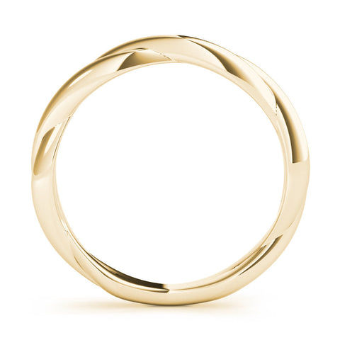 Yellow gold Twisted Infinity Band with Round Stone Setting and Classic Prong