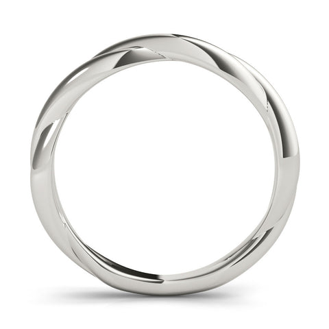 White gold Twisted Infinity Band with Round Stone Setting and Classic Prong