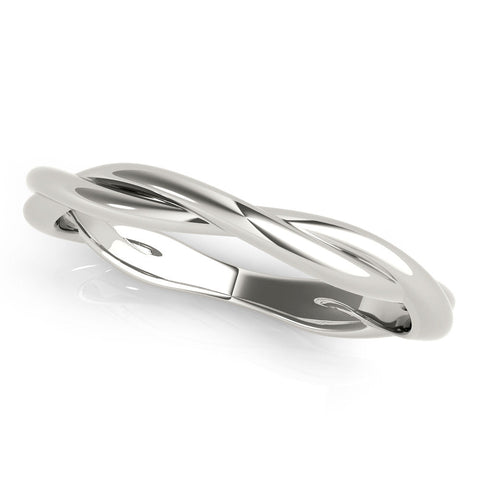 White gold Twisted Infinity Band with Round Stone Setting and Classic Prong