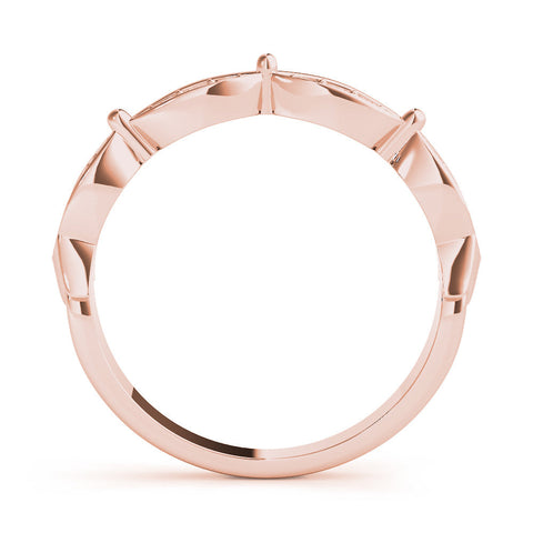 Rose gold Marquise Diamond Pavé Eternity Band with Bezel Setting