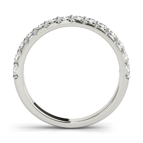 White gold Round Diamond Half Eternity Band with Prong Setting