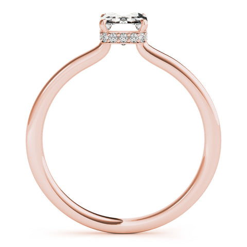 Rose gold Pear Cut Solitaire Engagement Ring with Four-Prong Setting on a Classic Band