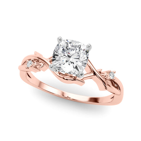 Rose gold Fancy Pink Cushion cut Solitaire Twisted Band Prong Setting Ring