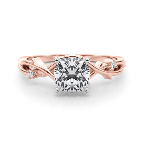 Rose gold Fancy Yellow Cushion cut Solitaire Twisted Band Prong Setting Ring