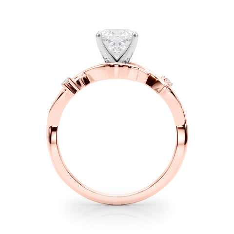 Rose gold Fancy Pink Cushion cut Solitaire Twisted Band Prong Setting Ring