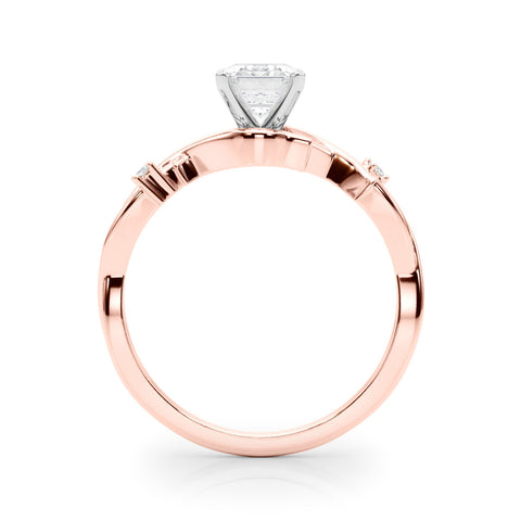 Rose gold Radiant Solitaire Twisted Band Prong Setting Ring