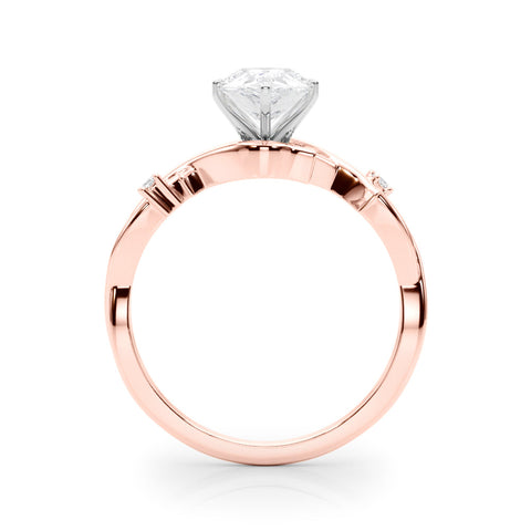 Rose gold Pear Solitaire Twisted Band Prong Setting Ring