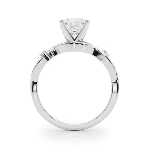 Silver Princess Solitaire Twisted Band Prong Setting Ring