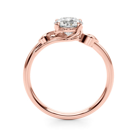 Rose gold Round Solitaire Twist Band with Four-Prong Setting