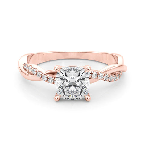 Rose gold Pear Cut Diamond Twisted Band with Pavé Setting and Four-Prong Setting