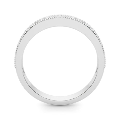 White gold Round Diamond Milgrain Pavé Eternity Band