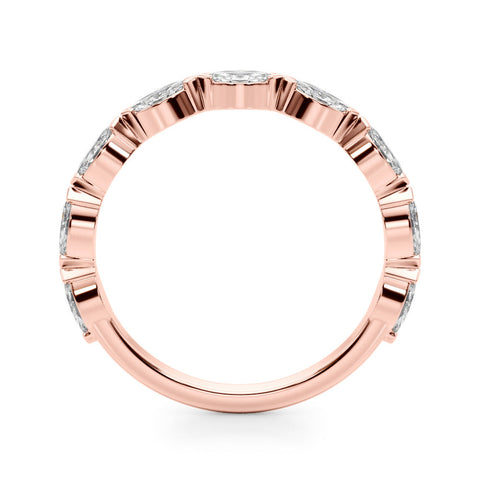 Rose gold Marquise Diamond Eternity Band with Bezel Setting