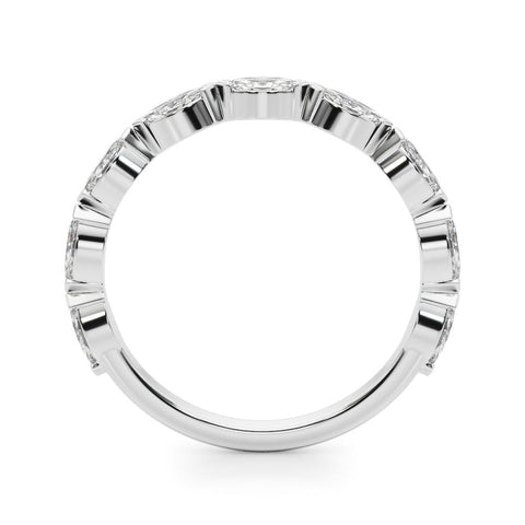 White gold Marquise Diamond Eternity Band with Bezel Setting