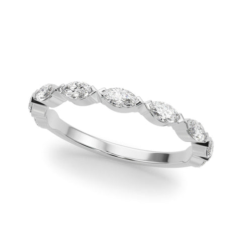 White gold Marquise Diamond Eternity Band with Bezel Setting