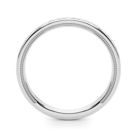 White gold Vintage Engraved Milgrain Band