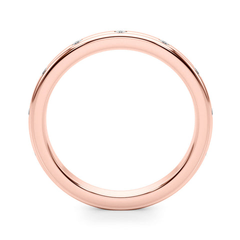 Rose gold Round Bezel-Set Diamond Eternity Band