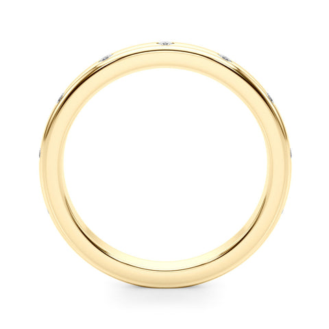 Yellow gold Round Bezel-Set Diamond Eternity Band